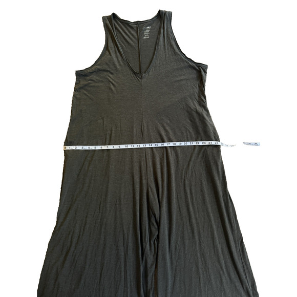 Natural Life Women Jumpsuit One Size Knit Baggy Wide Leg Pockets Comfy Charcoal - Picture 3 of 7